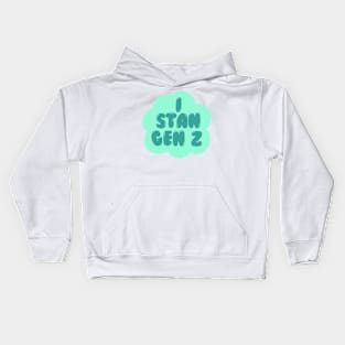 i stan gen z bubble - teal Kids Hoodie